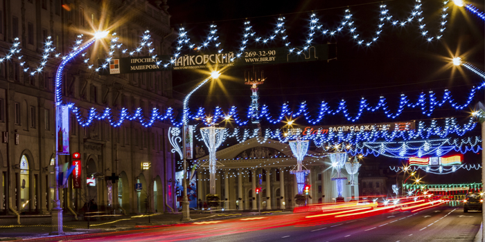 Световые перетяжки, проспект Независимости